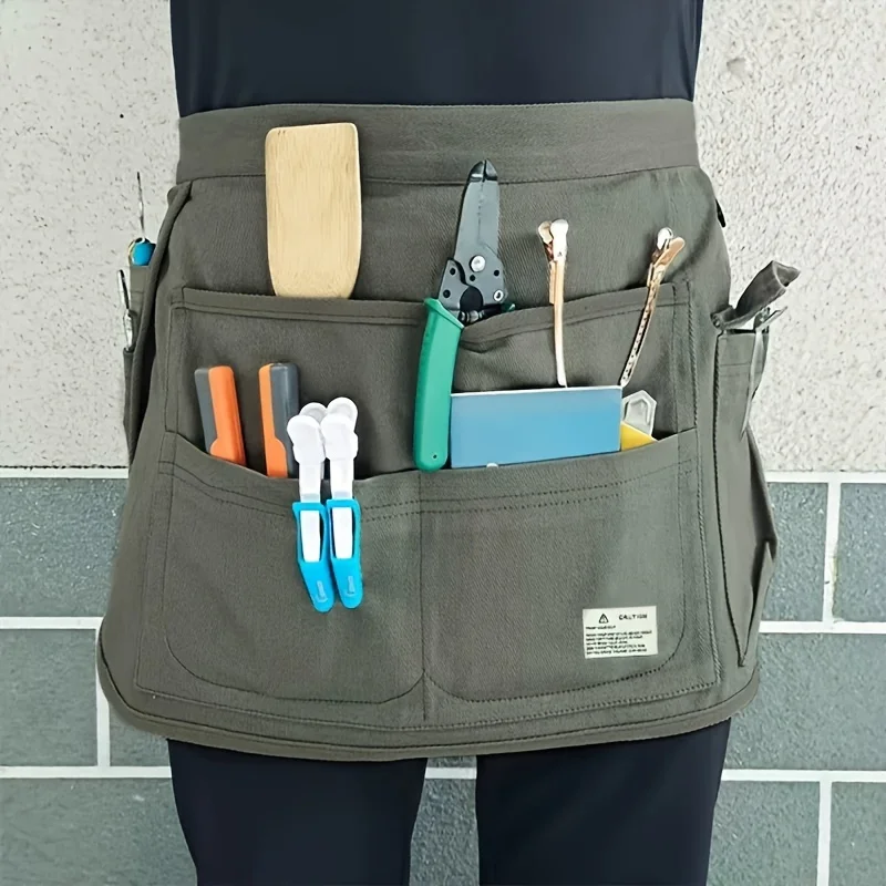 Gardening Tools Cartoon - 1pc Multi-Pocket Canvas Tool Apron for