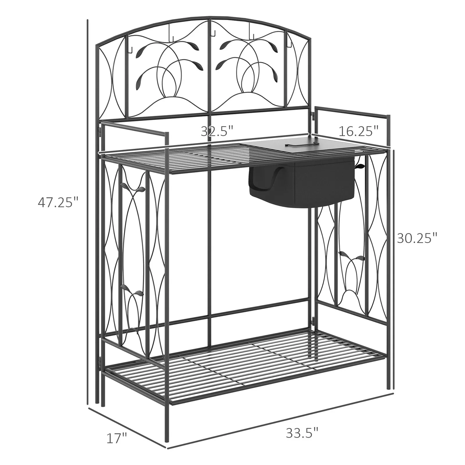 Garden Metal Potting Table Pla - Outdoor Planting Bag 评论和价格