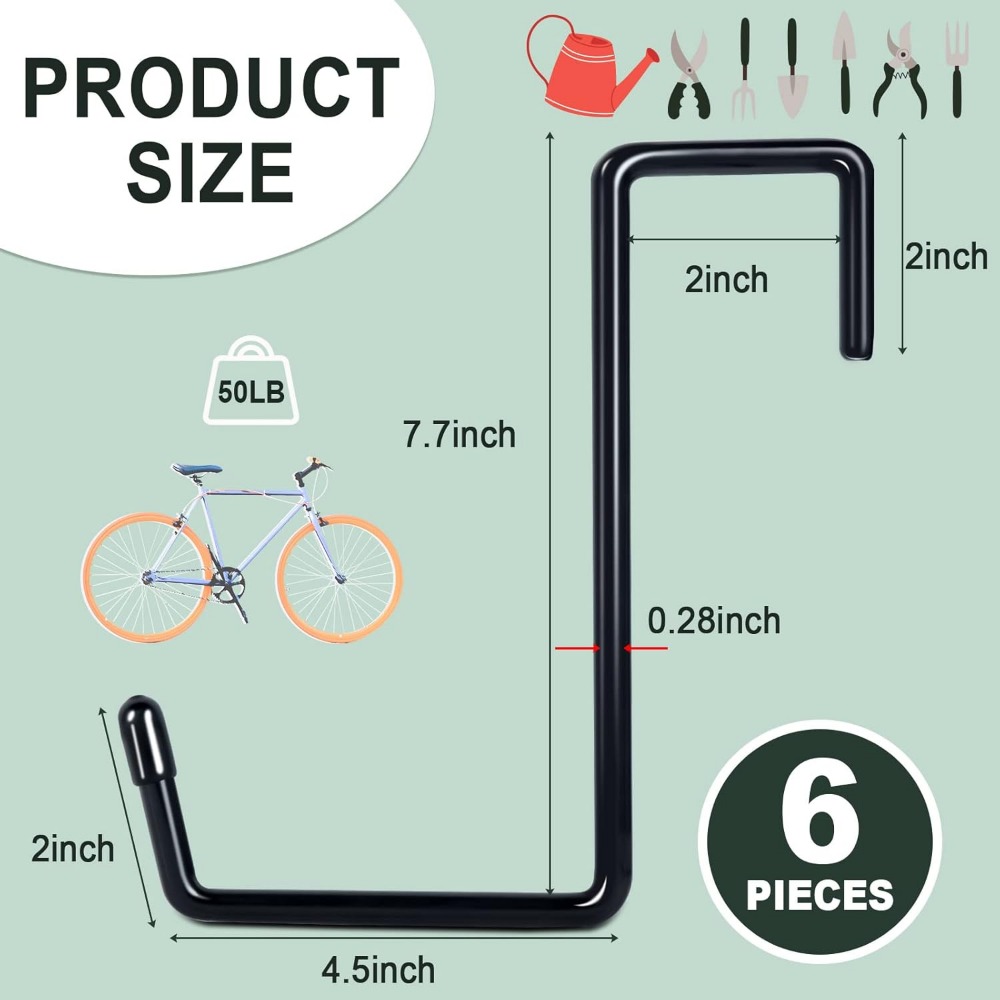Larg 2/3/4/6/9 PCS Garage Hook - Gardening Tools Required 评论和价格