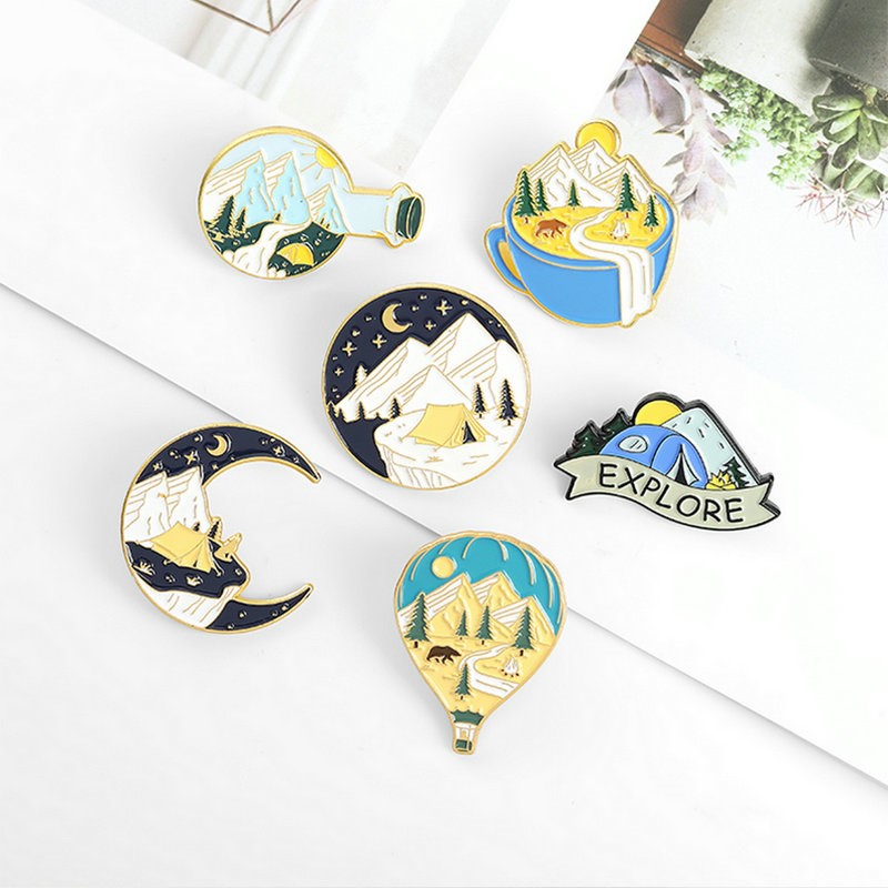 Camping Adventure Enamel Pins  - Outdoor Planting Bag 评论和价格