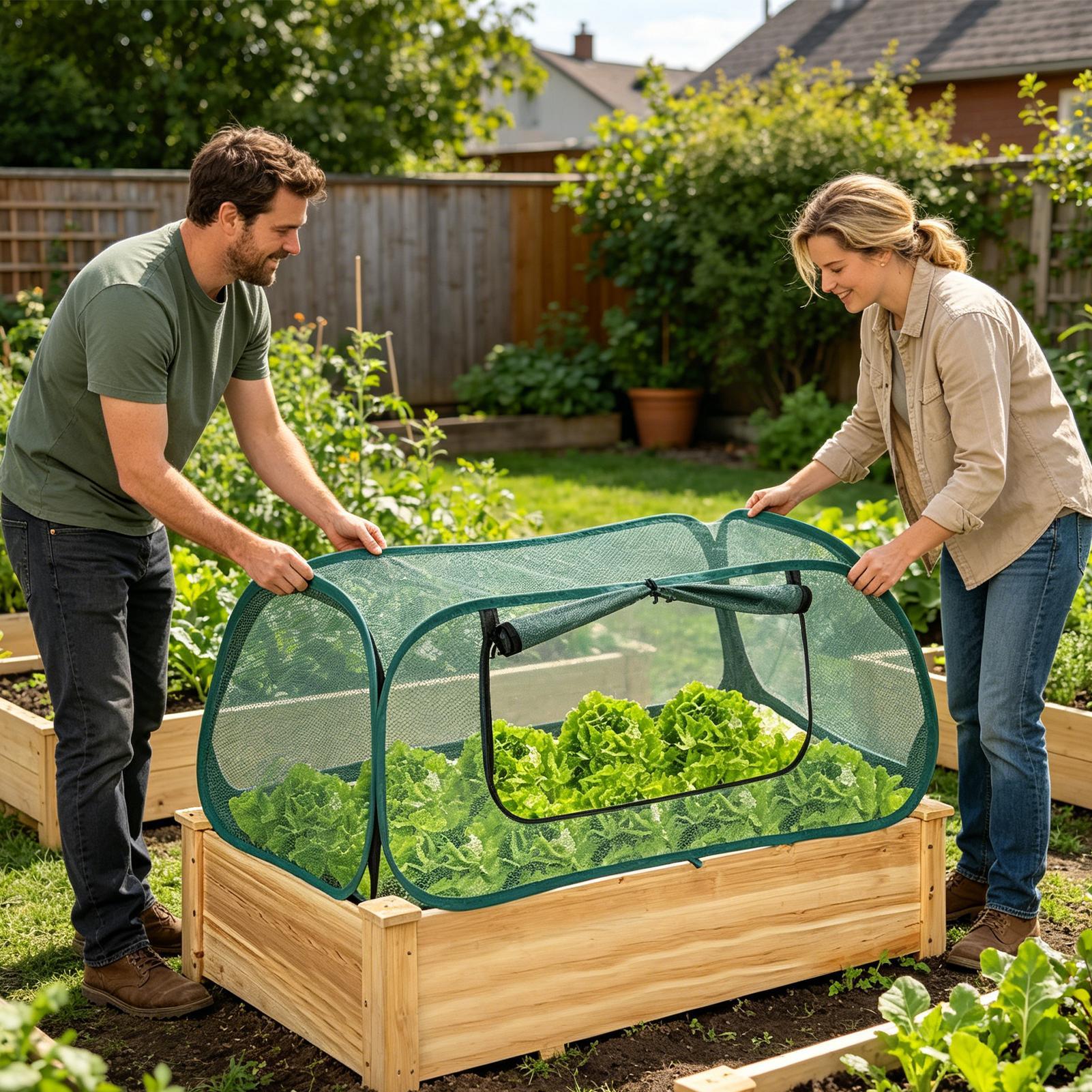 Popup Garden Mesh Plant Cover  - Outdoor Planting Bag 评论和价格