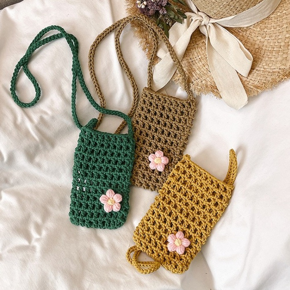 Sweet Flower Weaving Crossbody - Outdoor Planting Bag 评论和价格