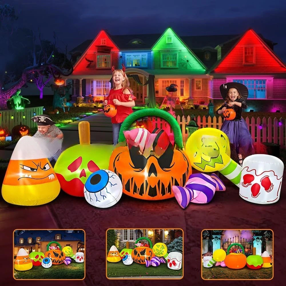 Halloween inflatable pumpkin c - Gardening Tools Cartoon 评论和价格