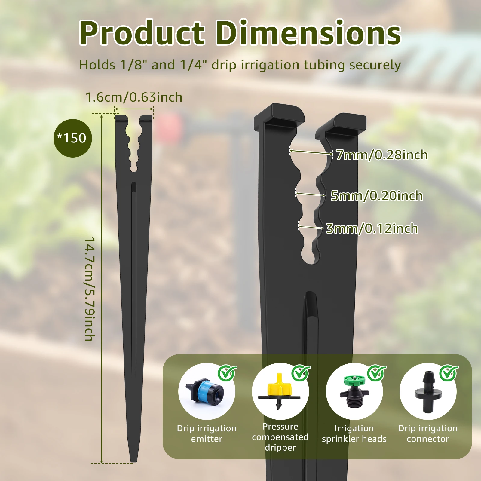 1/4 Drip Irrigation Stakes 5.7 - Plant Support Stake 评论和价格